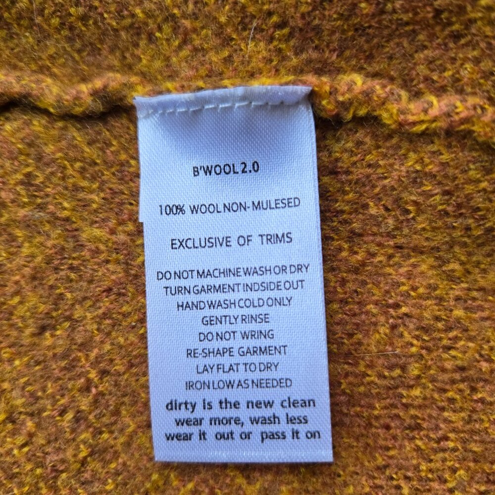 Toad & Co Heartfelt Hoodie Wool Yellow Orange Plaid XS - Picture 4 of 8